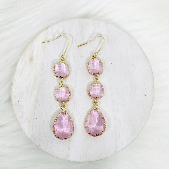 The Crystal Dangling Bezel Duo - 2 pairs - Picture 2 of 7